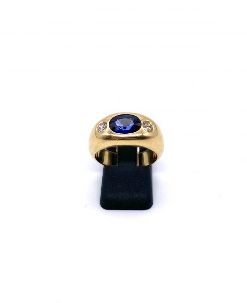 Saphir Ring 585 GG mit Br. ca. 0,30 ct.