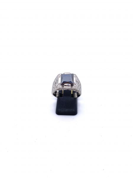 Hämatit-Ring 750 WG mit Diamanten ca. 2 ct.